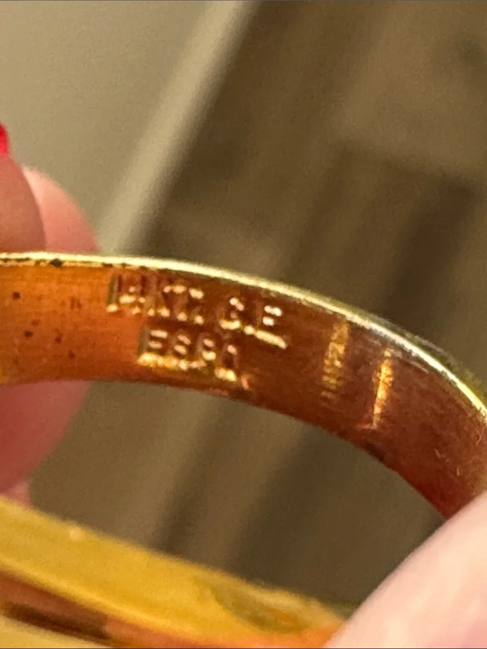 Vintage Joseph Esposito gold plated ring with simulated diamond size 11
